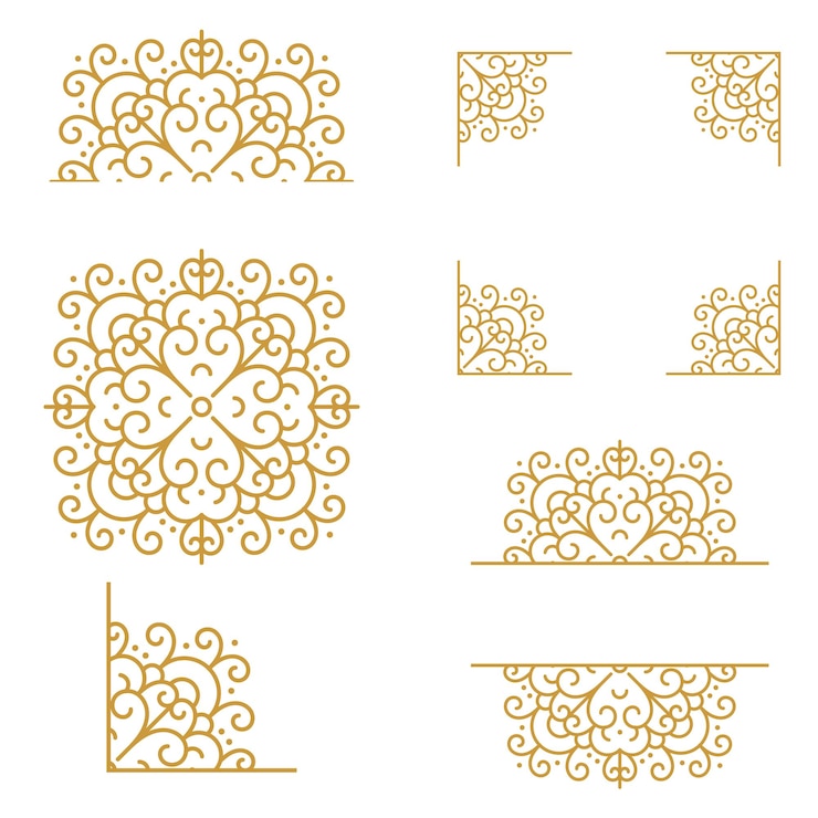 Vector mandala design collection set element