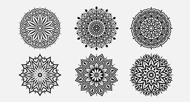 Vector mandala design collection set