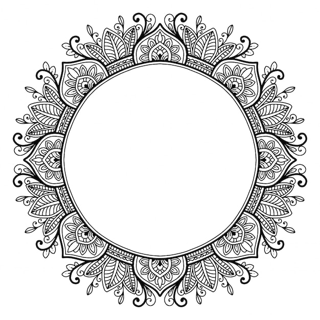 Mandala design for coloring book