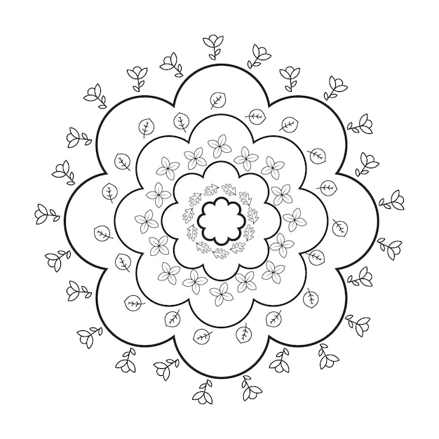 Vector mandala design for coloring book