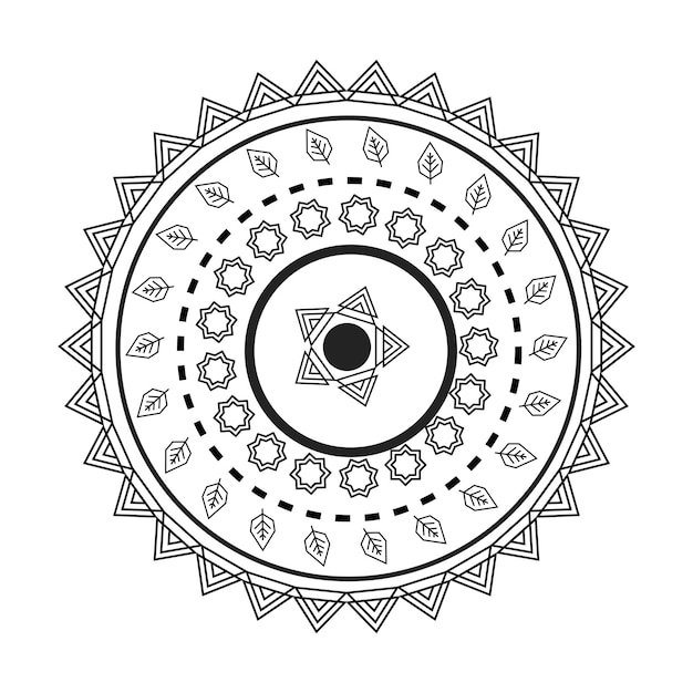 Vector mandala design for coloring book