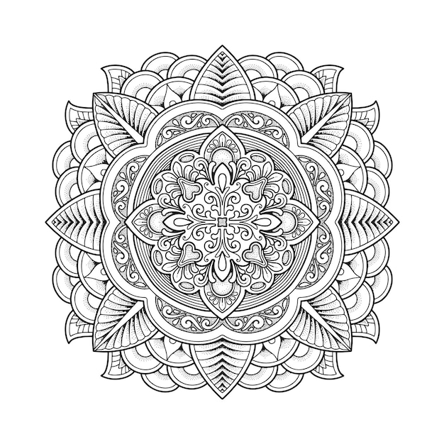 Mandala Design for coloring page adult