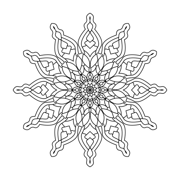 Mandala design for coloring page and book vector illustration decorative round ornaments