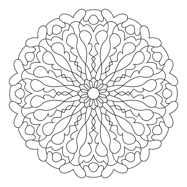 Mandala design for coloring page decorative round ornament antistress therapy pattern yoga logo