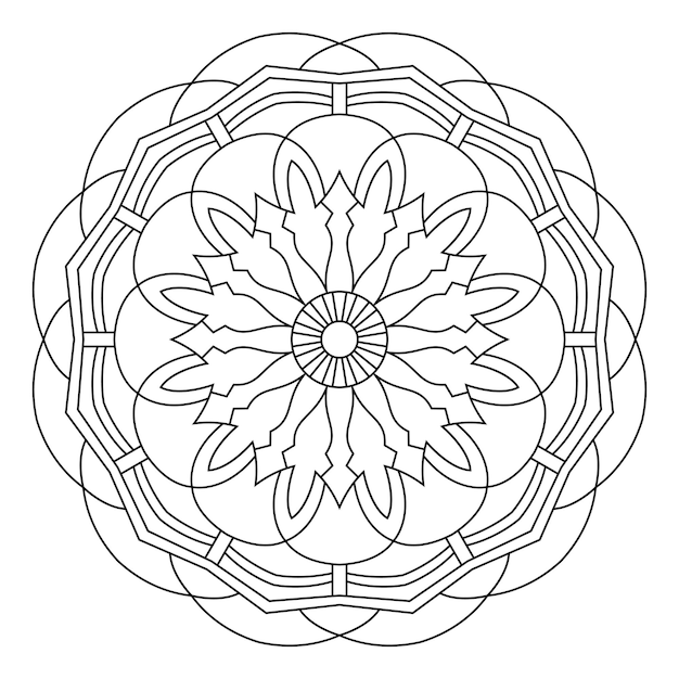 Mandala design for coloring page decorative round ornament antistress therapy pattern yoga logo