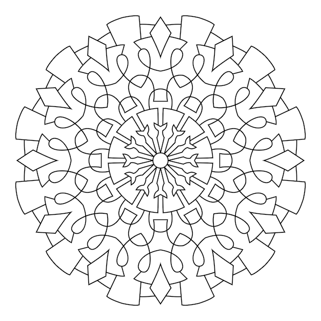 Mandala design for coloring page decorative round ornament antistress therapy pattern yoga logo