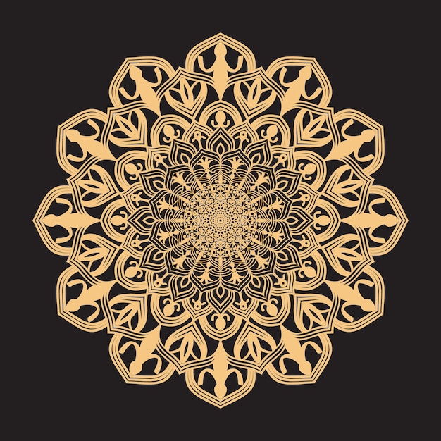 Mandala Design Decoratief Patroon Decoratie Sneeuwvlok op zwart