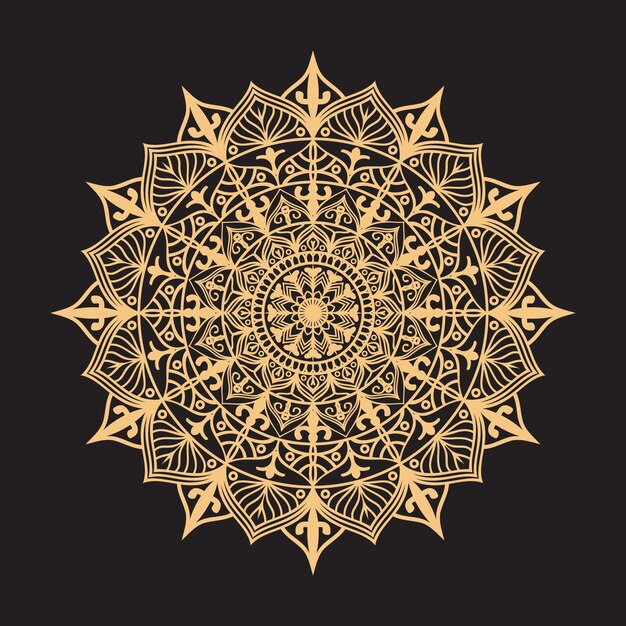 Mandala Design Decoratief Patroon Decoratie Sneeuwvlok op zwart
