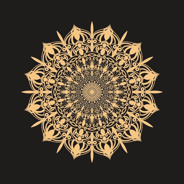 Mandala Design Decorative Pattern Decoration Snowflake on black