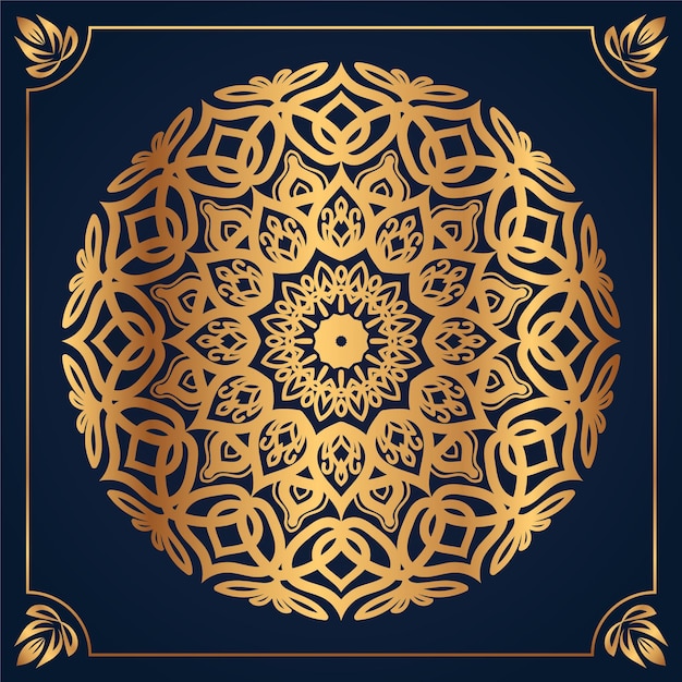 Mandala design elegant background of calligraphy invitation premium vector