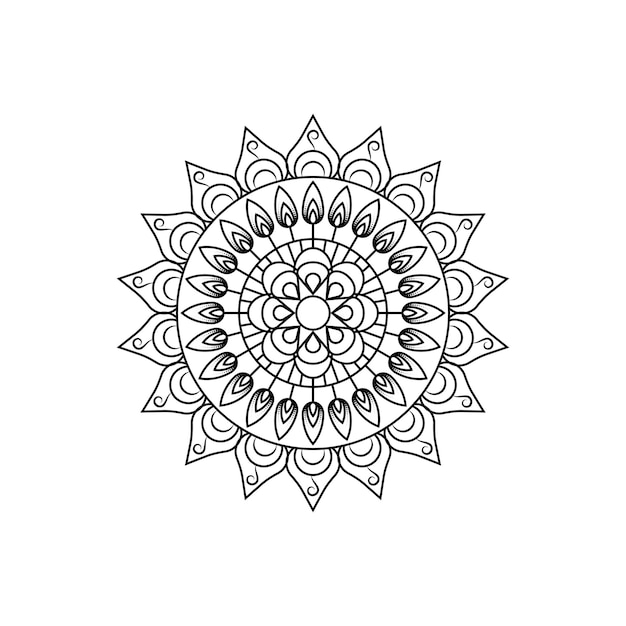 Mandala design floral round thin elements on white background vector illustration graphics