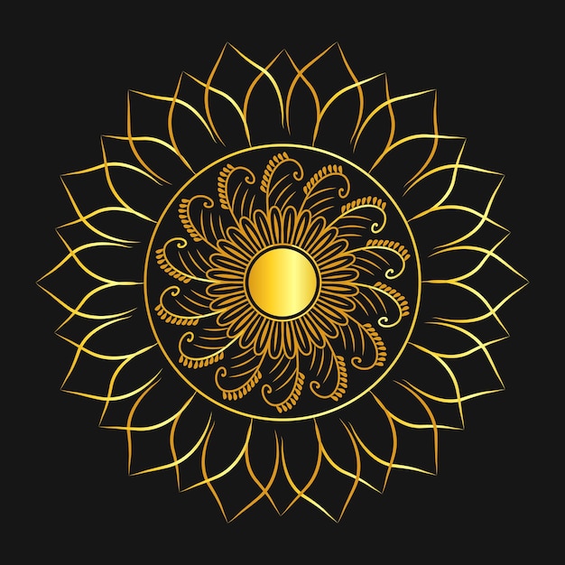 Mandala design golden color