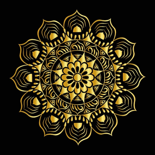 Mandala design golden color