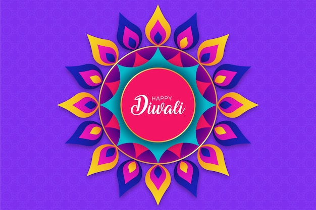 Vettore mandala design, happy diwali rangoli sfondo