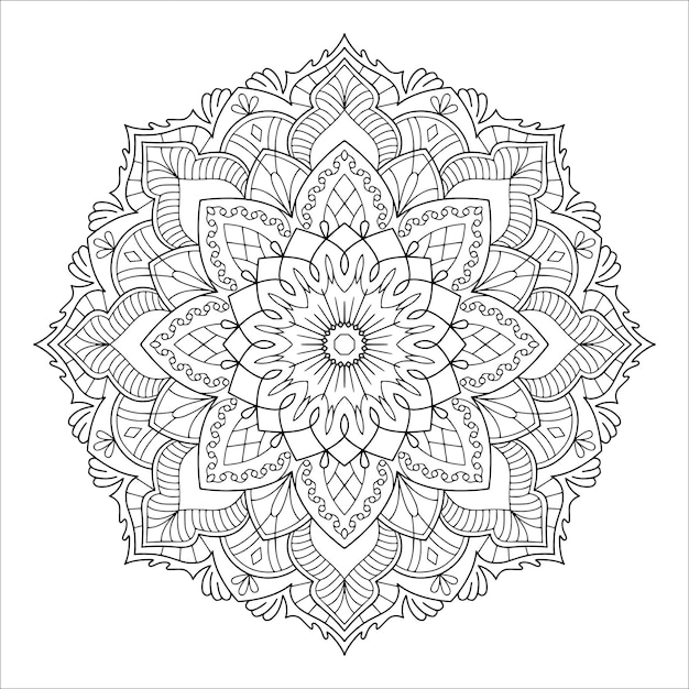 Mandala design illustration for coloring page