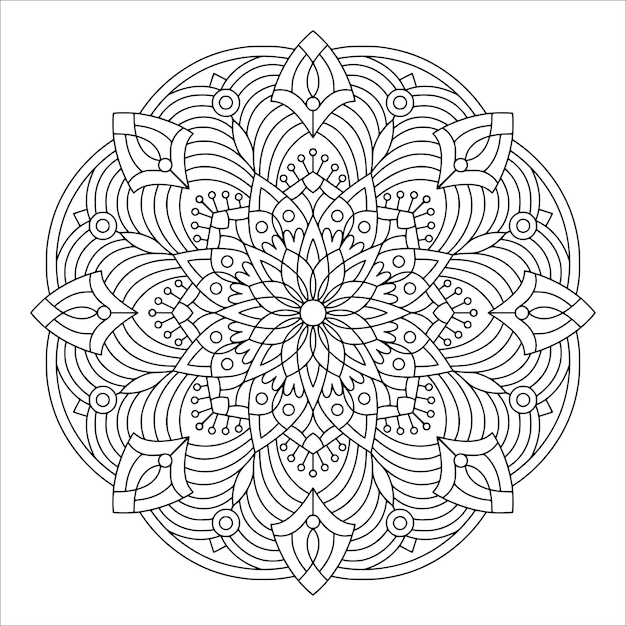 Illustrazione di design mandala per colorare