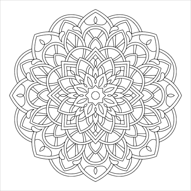 Mandala design illustration for coloring page