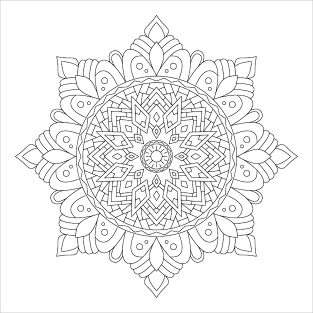 Illustrazione di design mandala per colorare