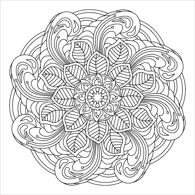 Mandala design illustration for coloring page