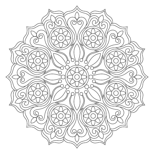 Mandala design in lineal style