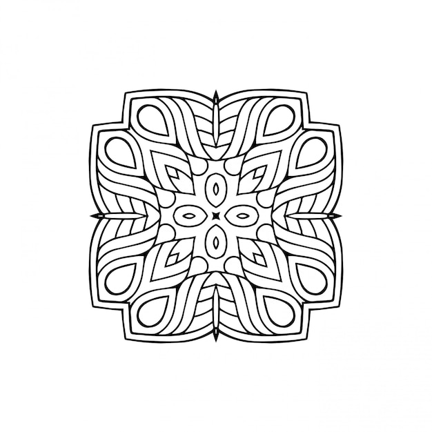 Mandala design. Lineart, decorative elements