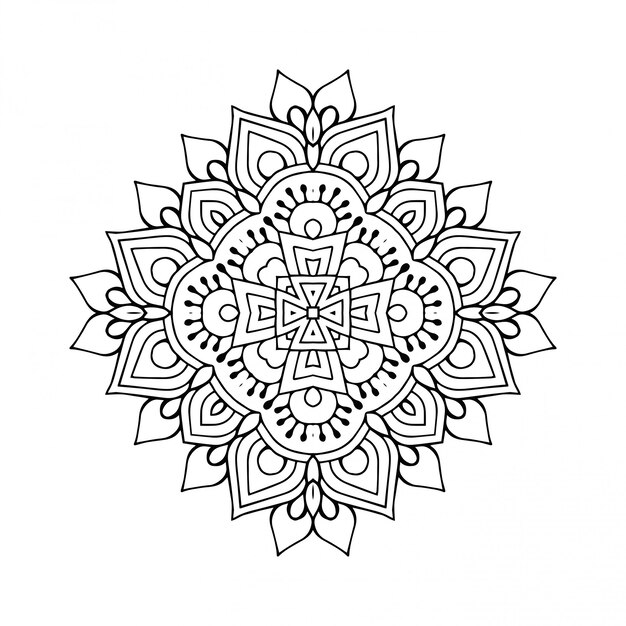 Disegno mandala. lineart, elementi decorativi