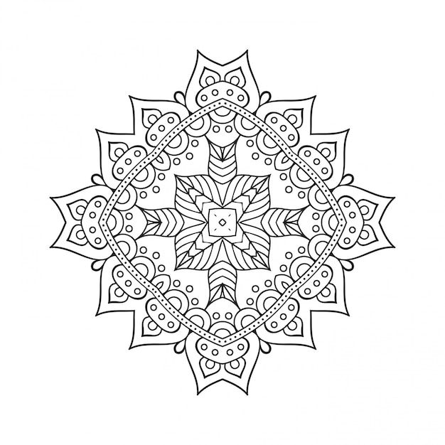 Disegno mandala. lineart, elementi decorativi