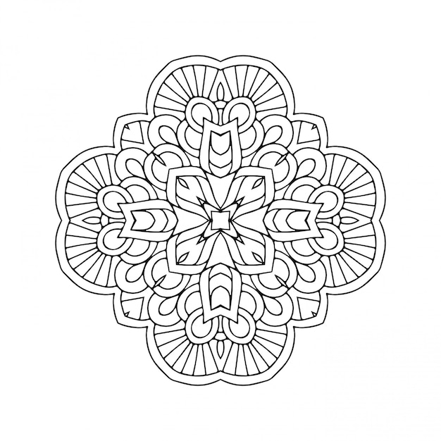 Mandala design. Lineart, decorative elements