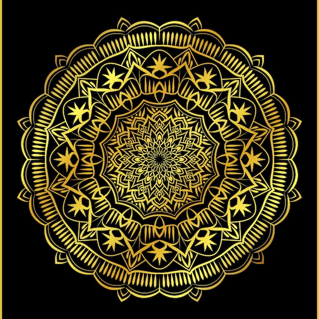 Mandala design luxury golden ornamental background