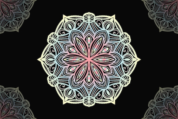 Disegno della mandala. design rotondo con motivo a pizzo.