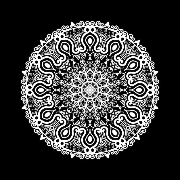 Mandala design template with black background