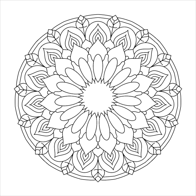 Vettore di disegno della mandala per la colorazione