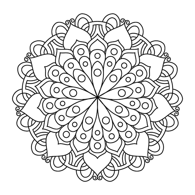 Vettore di disegno della mandala per la colorazione