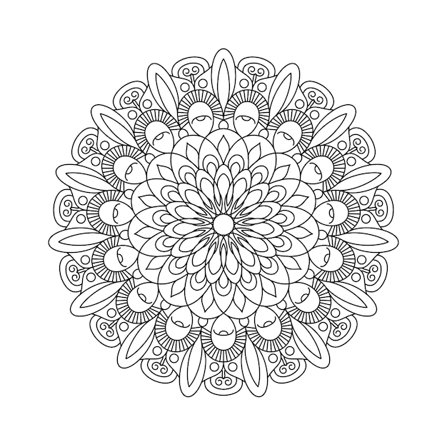 Mandala design vector for coloring