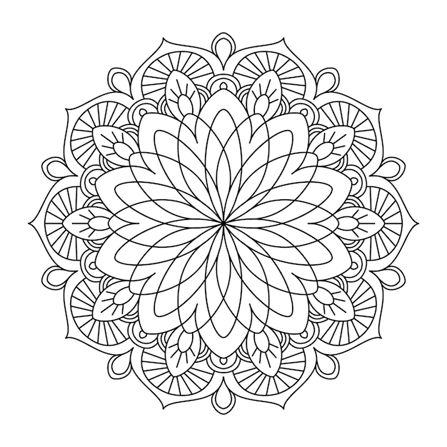 Vettore di disegno della mandala per la colorazione