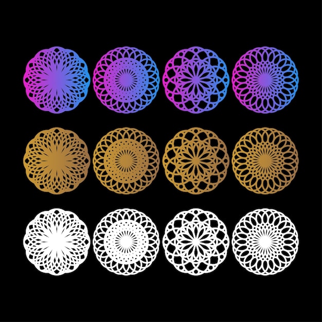 Mandala designs collection vector illustration