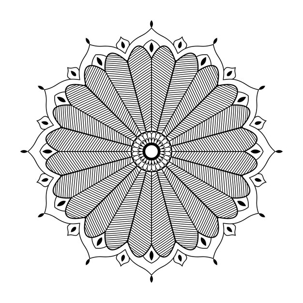 Vector mandala desing decoratief ornament in etnische oosterse stijl kleurboekpagina