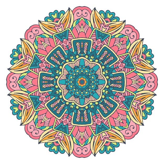 Mandala doodle linee decorate sfondo.