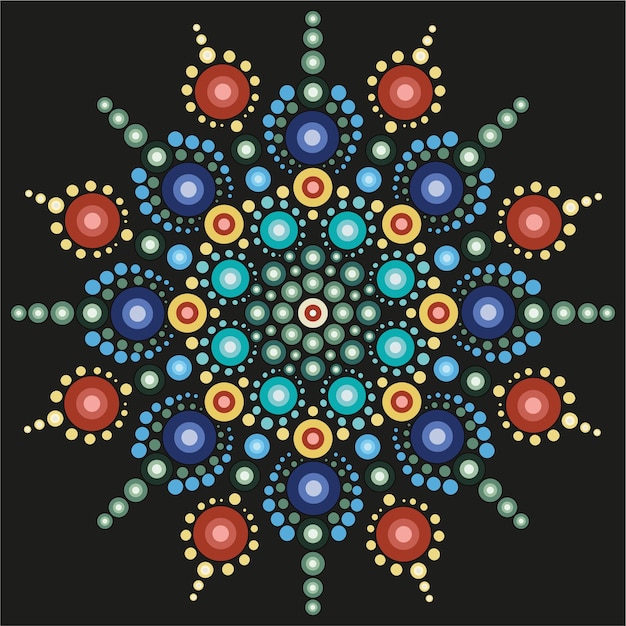 Mandala Dot Art Paintings Vivid Colors Pointillism