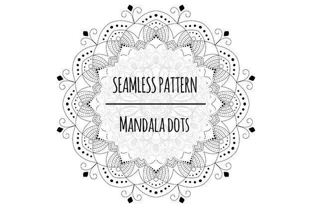 Vector mandala dots seamless patern