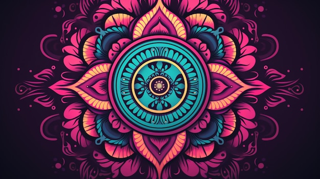 Mandala drawing cartoon vector