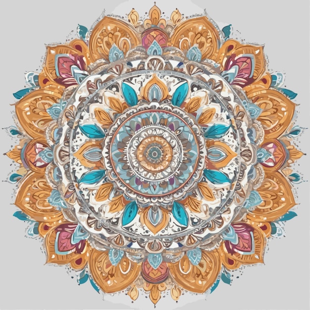 Mandala drawing vector on a white background