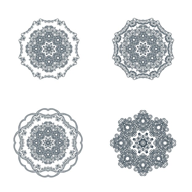 Mandala east ornament Set of vector illustration