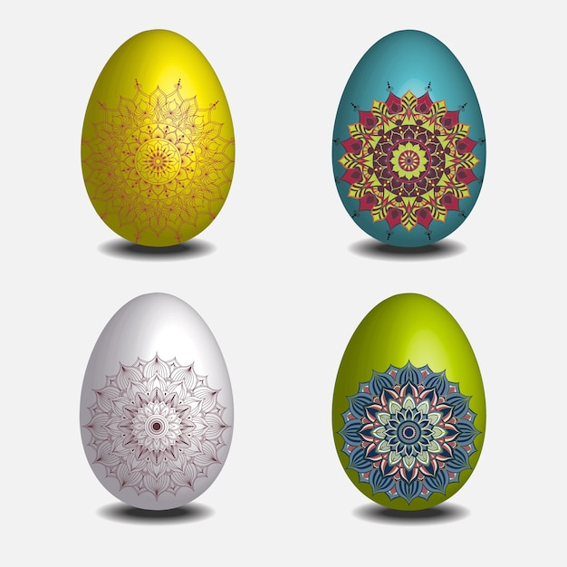 Vector mandala easter egg collection