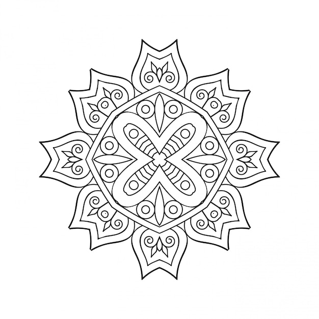 Mandala. eenvoudige lijn, decoratief element om in te kleuren.