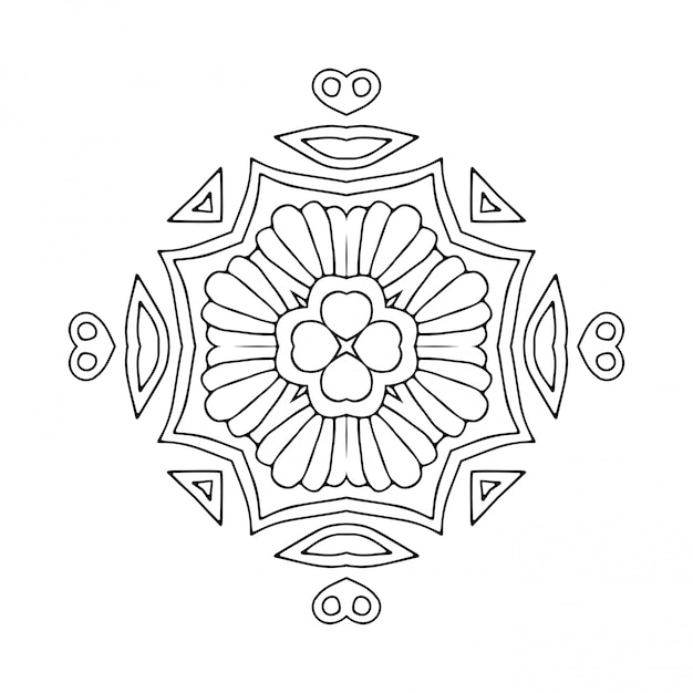 Mandala. eenvoudige lijn, decoratief element om in te kleuren.