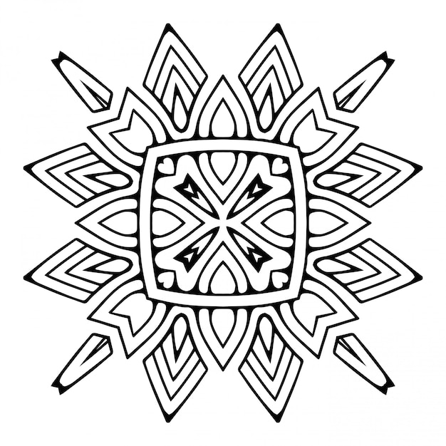 Mandala. eenvoudige lineart, decoratief element.