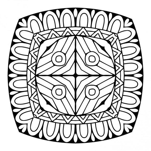 Mandala. Eenvoudige lineart, decoratief element.