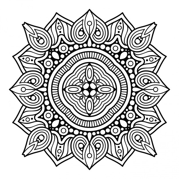 Mandala. Eenvoudige lineart, decoratief element.