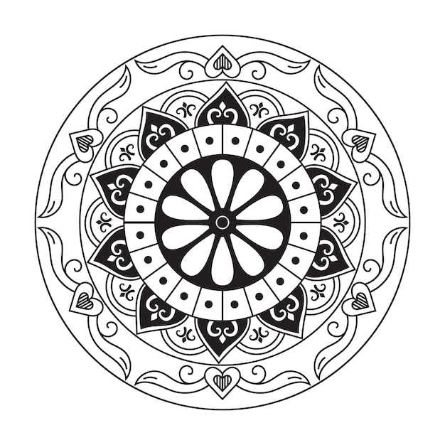 ベクトルイラストグラフィックスベクトルで黒アンプ白の曼荼羅要素